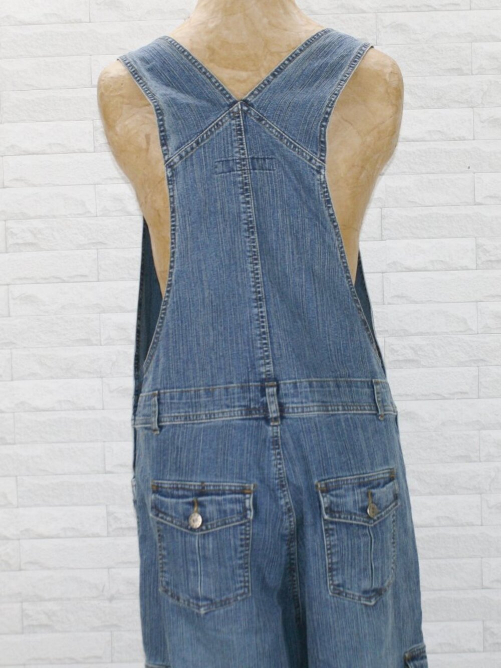 VINTAGE H2H HOT 2 HANDLE Overalls Blue Jean Denim Cargo Pockets Unisex M - Picture 6 of 16